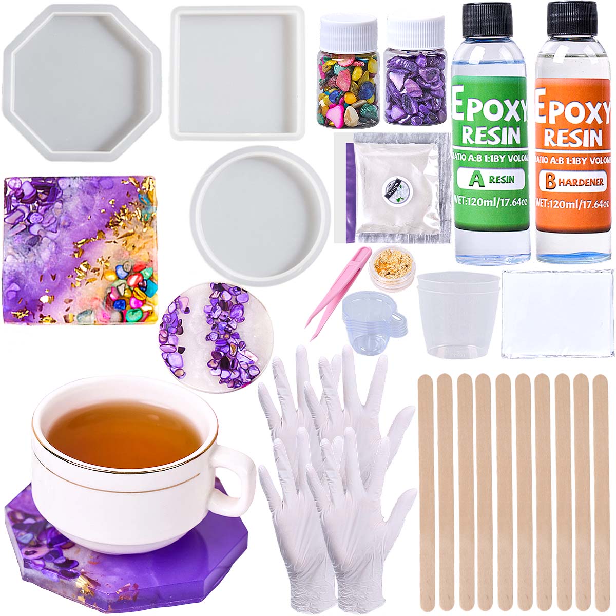 Epoxy Resin Coaster Making Kit - đánh giá và giá Resin Art Equipment