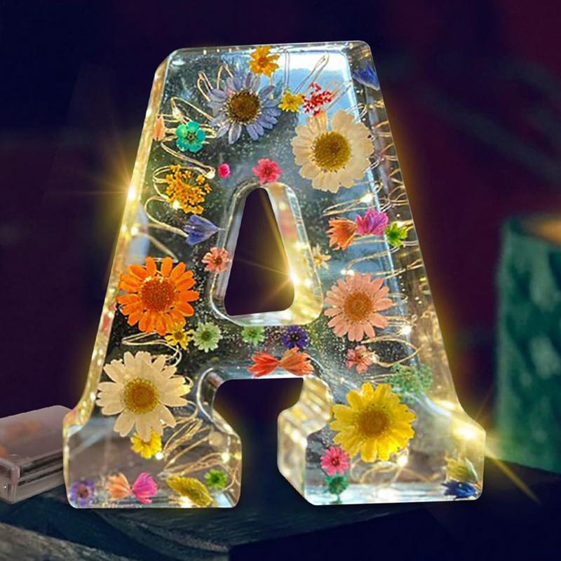 Floral 26 Letters Night Lights - đánh giá và giá Resin Art Alphabet